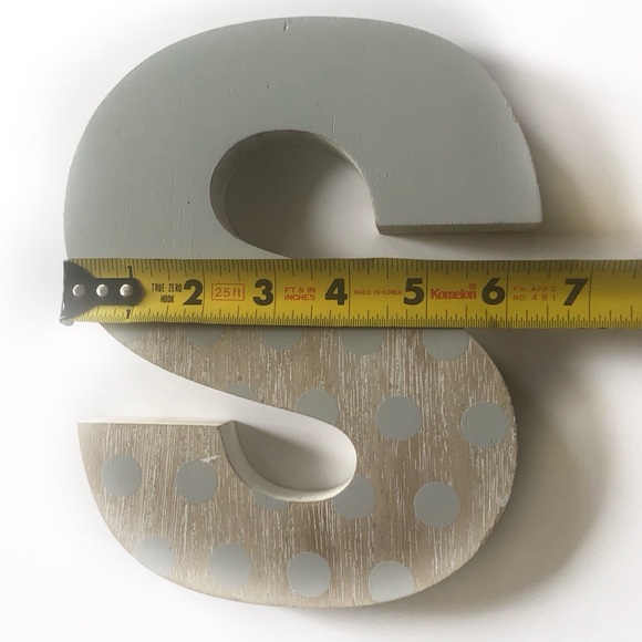 Hand Painted Wood Letter S Standing or Wall Decor - Picture 4 of 6